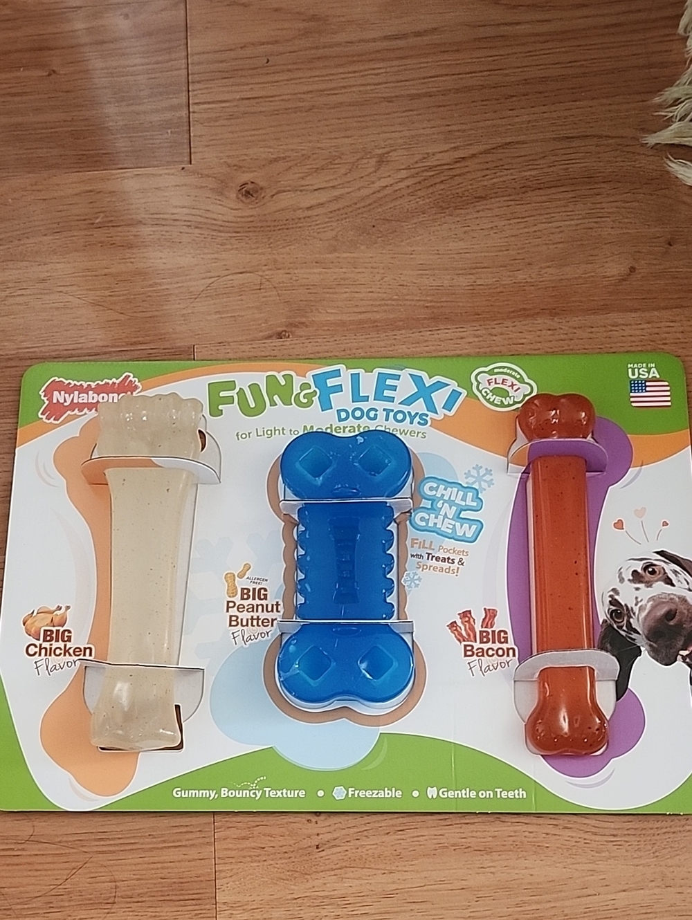Fun & Flex Dog Toys - Blue, White, Orange (3-Pack)